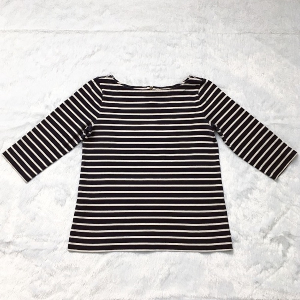 Ann Taylor LOFT Blue and White Striped Boatneck Top, size xs